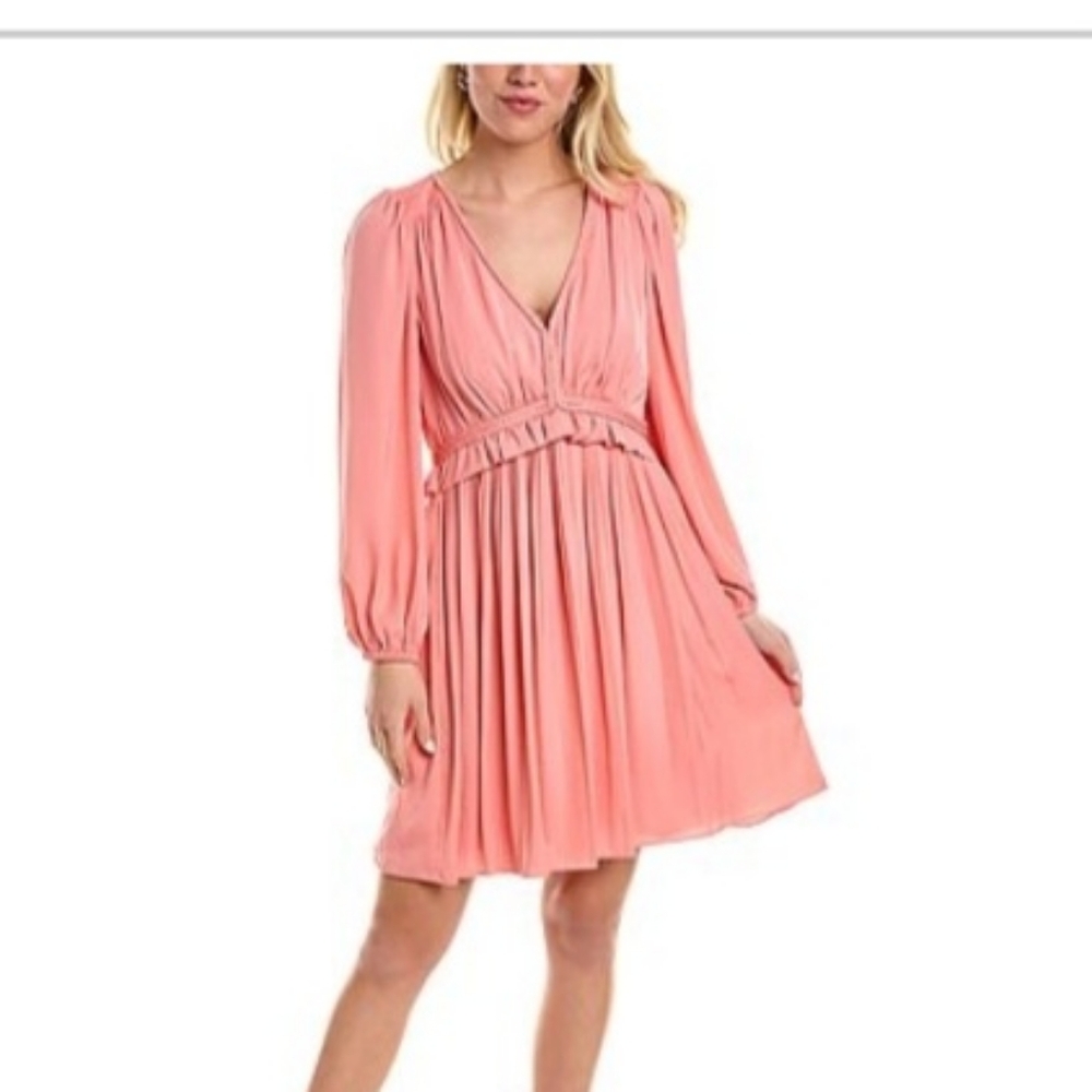 Braided Trim Pleated Skirt Dress